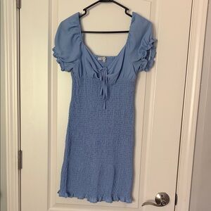 Love Tree Light Blue Smocked Mini Dress